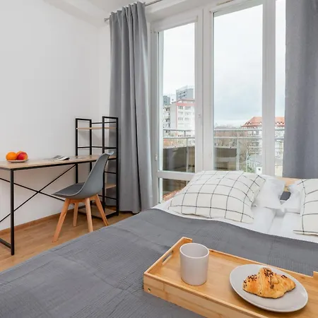 In Center With Two Desks, Balcony And Separate Kitchen By Renters * Gdańsk